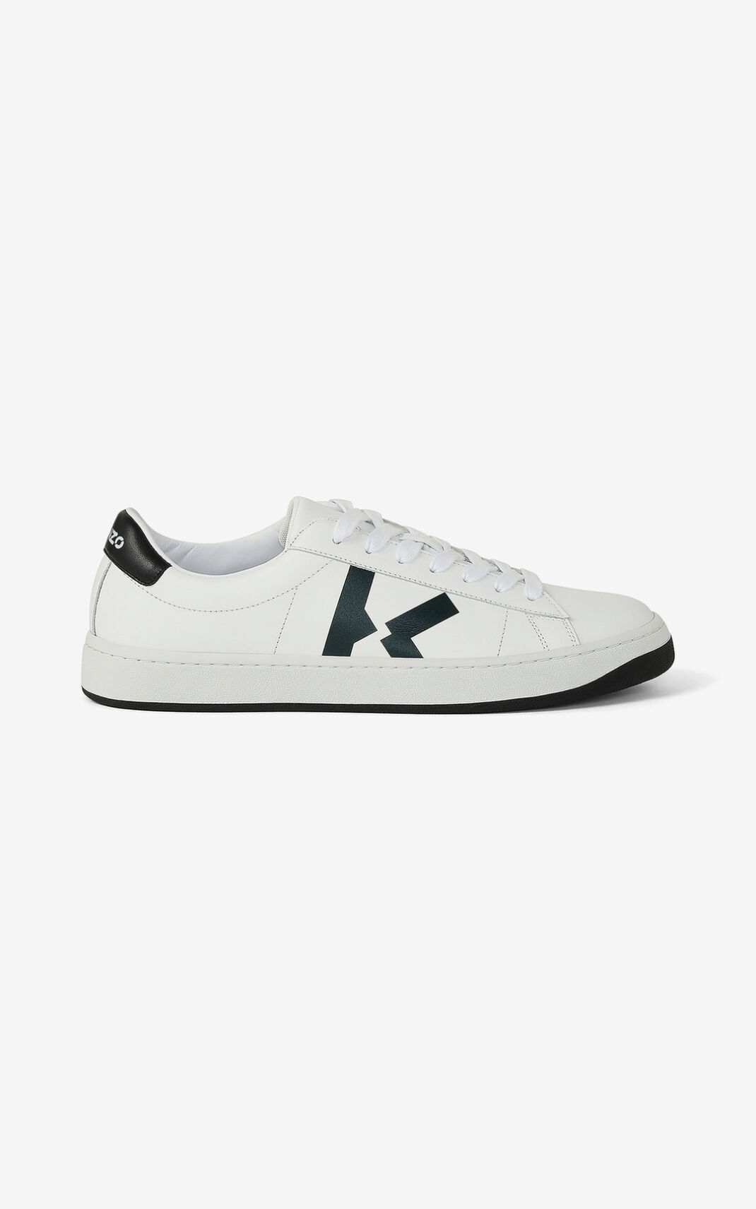 Kenzo Læder Kourt K Logo Sneakers Herre - Hvide DK-923586